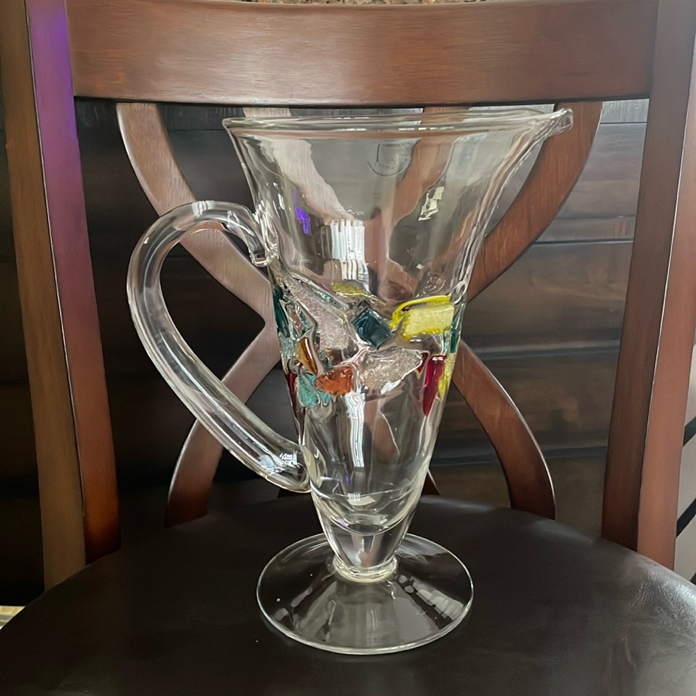 Beautiful handmade glass pitcher.